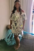 This dress was perfect. I wanted something not too showy for my bachelorette party. The fit on the shoulders and length of dress was spot on. - Kate S.