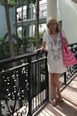 Runs a little tight in shoulders. I really like the front opening in this dress. Great for resort or any summer vacations. - Sylwia