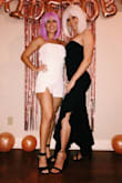 So I bought this originally for a bachelorette party & the photo attached is from that with the wigs, but I also wore it to an ESPY after party and it was perfect! Very stretchy material with a back zipper, I wanted it so much I even got an XS instead of my usual S and it still fit wonderfully! - Haley G.