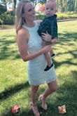 I wore this dress for my engagement party and it was perfect! I got a lot of compliments on it! I am usually a size 6/medium but ordered a large to be safe. The large was a little tight in the butt area and a little too big in the bust area. - Jenna A.