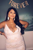 In love with this dress! I sized up and ordered an XL. The lace made the dress feel tight but after wearing it for a few hours it stretches out. Lots of cleavage! Definitely would have liked it to be less cleavage but it wasn't uncomfortable. I am 5'2" and the dress stopped a little below my knees. Over all the perfect dress! I will definitely order it in blue! - Kelly M.