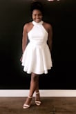 I wore this for my bridal shower and I received endless compliments! I felt gorgeous! I love the fabric and the fit. The only thing I will say is the back was a little loose and not as tight as I would've liked, but the zipper part in the waist fit nicely. - Desiree W.