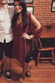 Wore this to a rehearsal dinner and was perfect for the occasion! Its nice and flowy! Not tight so it's very comfortable. I love the slits on the arms. Gives it a classy look. The silky texture is a huge plus for me. - Jackie P.