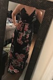 Dress is beautiful! Dressy enough to wear to a wedding but casual enough to wear out to dinner. Dress is very long so I definitely will need to get it hemmed. Straps are adjustable so you can easily adjust the top. My favorite dress by far! - Haydee G.
