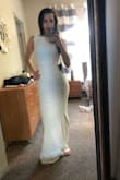 Ugh! This dress is the bomb. I literally did not want to take it off I Got it for my tasting for my wedding I ordered an XS I was worried it would be a little tight for eating for 3 hours. But I was perfectly comfortable  I wish I could wear it all the time.

Also, full disclosure I have a horrible tattoo on my backside, it always shows in white dresses but the lining is so good in this dress it was a no show. I felt like a princess! - Marissa B.