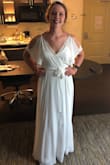 I tried this dress out on whim, I ended up not loving the style. It was very comfortable but short, though I am 5' 10" there is no room for heals! High quality material but not what I was looking for. - Samantha G.