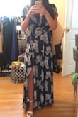 Loved the dress. I have a smaller waist line for my bra size so it really worked well with the tie waist. It wasn't too revealing. The only issues I had was I was at a party outside and it was a bit windy, so just mind your dress blowing to the side. Shoes are also from Lulus! - Cara S.