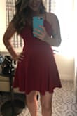 Gorgeous dress ! Wore this for a night out in Vegas got a ton of compliments. I probably could've fit into a medium but went with a large to be safe . - Whitney F.