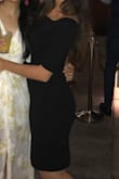 A classy midi length dress that you can really dress up or dress down. It's very fitted and hugs your curves. - Darrin N.