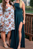 I should have ordered a size small. Length always scares me into going up sizes because of my height. Medium was very long, probably could have gotten it hemmed. Wore this to a wedding, had it altered to have a slit up one leg. Made it even better!!! - Kelly K.
