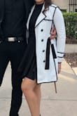 This dress was amazing on, although I probably would have gotten a medium! It is very tight at waist line, and gives a perfect figure! Sorry if the jacket covers some of the dress in the photo! But LOVE it - Violet C.