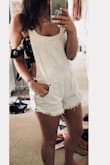 Love these overalls! I was looking for a white pair to wear during the day at my bachelorette party in Austin and these are perfect! I could have gone down a size but I love them. So many ways to wear these!! - Sydney G.