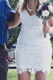 I ordered a M and L in this dress for my elopement wedding. The L fit perfectly, but the top was too big and straps were too long. The M was a little snug, but ultimately fit better. - Andrea A.