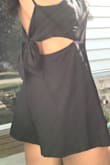 I love this romper and the picture gives great representation of the sizing! I have longer legs so it is a little bit short like other reviews said but I wouldn't change it! Perfect for summer!! Only complaint is fuzz likes to stick to it (black) but easily comes off with a lint roller. - Brittany L.