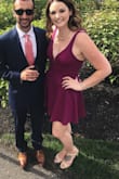 I wore this to a summer wedding. I as a little worried on the length, as I am 5'8" and it looked to be a bit short, but it worked out great! The liner underneath covered everything. I used dress tape, as the chest was a little big (I am not huge chested) and it worked perfectly! The only downside was by the end of the night, the straps were looser and I kept having to pull them up. I had the dress dry-cleaned and all is back to normal! - Alicia C.