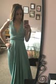 Love this dress! So many fun ways to tie it, and it's super flattering! Wore this for my beach engagement photos--it was perfectly breezy on the beach and so comfy. Being short, I did have to hem the bottom 1 inch (which I did myself, because it is a raw edge).

Can't wait for another excuse to wear this dress :) - Erin M.