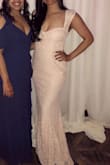 I wore this dress to a wedding reception and it was perfect! I ordered a M and went to the tailor to bring it in a little bit at the top and hem the bottom because let's be honest, no one dress fits anyone perfectly so I was happy to get the dress tailored to my body! I didn't wear a bra with it because I didn't want to ruin the back and pasties work really well! It is a stunning dress, fitted with a slight flair at the bottom which is very flattering! I highly recommend this dress! Buy this dress and if it doesn't work out you can always return it :) - Avni P.