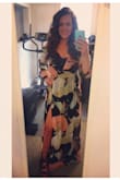 i'm so happy I bought this dress. I'm really happy with the color and look in person - it's exactly like the photo.  The sleeves / top are a bit tight when you put it on, but then it's fine when it's on.  I think it's cut in such a way that it's hard to pull over your head. Small through the back/shoulder area on me.  All around great purchase! - Lindsy B.