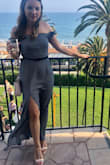 I wore that dress for a wedding. It looked gorgeous, but I had to get the dress shortened because it was way too long even with heels. Overall it's a very comfortable dress, light, flowing and perfect for a summer wedding. - Camille T.