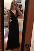 I love this dress and will definitely wear it every chance I get! It was too long for me even in my highest heels but I just got it altered. Highly recommend this dress to anyone and everyone! It's very flattering. Bigger bust people should definitely size up. My mom is shorter than me but a size 32d and had to get a small and I barely zip the xs and I'm a 32c. - Elena T.