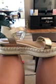 They're very cute and look exactly like the picture. They did come in with a scratch on them but it's small and on the inside of the shoe so oh well. - Hannah K.