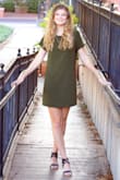 This dress fit really well, but looked just a little boxy on the top. It was very comfortable though and looked flattering. I wore this dress for my senior pictures and it looked great. I also wore it out casually and was also very pleased. It can easily be dressed up or down which is great!!! - Emily B.