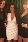 Was looking for a sexy white dress for my bachelorette party and was really happy when I tried this one on! The fabric is thick enough that it's not see-through at all. I'm planning to wear it without a bra because it's too deep cut to wear a bra with it, but it's tight enough that there's good support. Just had to take it to the tailor to get the top of the sleeves shortened up a bit to give me a little extra lift! - Jacquie G.