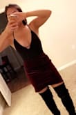 I love the velvet look on this skirt! The skirt is a little bit longer than I'd like it, but I still love it! I paired it with one of Lulus bodysuits and a pair of over the knee boots :) - Teresa V.