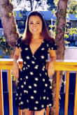 This dress is super cute and I received a lot of compliments. My only complaint is that it dips a little too low and shows too much breast. I used a hair clip to close it up a bit. Other than that, love it! - Erica E.