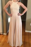 Love this dress. I am wearing as a bridesmaid and I am excited that I don't have to get it altered! The chest area is tight enough that I don't need to wear a bra if I choose. - Brittanny N.