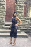 This dress does not disappoint, fits absolutely comfortably, gave a little once I was in it for a bit and really had everyone's attention. To write fair review I had to order a medium b/c the small was out of stock. With minimal alterations the fit was perfect. A must for spring and summer events! - Jamie T.