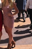 This dress is really flattering, it hugged all my curves and was really comfortable.  I was having to pull it down every so often but other wise I really like it and got several compliments ! - Rachel J.