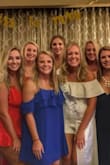 I loved this dress! It fit well and was great for a Bachelorette party in Austin where we wore red white and blue! It's a little loose around the body but I have a larger chest so I wouldn't be able to go smaller. - Casey K.