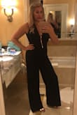 This jumpsuit was a little out of my normal comfort zone, but I knew for Vegas it would be perfect and it was great.
The only thing is that I have kind of an athletic build (broad shoulders/rib cage and a smaller bust) and something about the cross back was just a little off. And there was a little gaping in the sides. I think I may have been able to go down a size. I also wish that the cross back was just one layer instead of two, I think it may have been a little smoother. Otherwise I felt like a million bucks and got tons of compliments! - Jessica A.