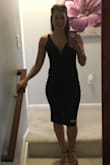 I am usually a medium in Lulus but had to upsize to a large for this dress. Love the look and wore with no bra. - Audrey E.