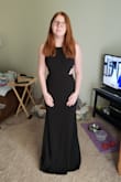 I ordered a Medium based on a review with someone my same weight/height. It's a little tight, but runs true to the sizing chart! I'm losing weight so itll be more baggy later. It's a thicker material that's stretchy and the side piece hides your bra perfectly! Love it and wouldn't trade it in. - McKenna I.