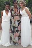 This was an absolute hit! I wore this to my sister's wedding and I am so so so happy with it!
I will say, that it is cut a little deep so for some I would advise a safety pin just to make sure the girls stay in place ;)
Overall though, a wonderful buy and I am elated! - Ayana H.