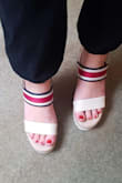 These shoes are so comfy I could honestly wear them all day and night without an issue! They look good with everything! Jeans, shorts,skirts,dresses, everything! I bought a size 8 which is my usual size and the fit was perfect! So happy with this purchase! - Samantha C.