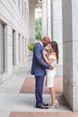 I wore this for my courthouse wedding and it was perfect. I'm so short and normally cannot buy a dress online that I expect to fit perfectly. This fit perfectly everywhere...maybe a tiny bit loose in the belly area, but like a glove everywhere else. So well made for such a great price! - Sarah O.