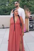 This dress was just divine! Great for dancing, and looked beautiful in photos. The slit was dramatic enough, but not too much, and the front and back were tasteful even though low. I wore this to a summer wedding and it was just perfect. Highly recommend, especially for the price. Was a little long, but only because I am 5'2" so got it hemmed - was just perfect for a Mom & Dad night out! Only reason I am giving 4 out of 5 is that the zipper was a little weird and bunched a bit, and that it was long on me. - Sadye C.