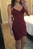 I bought this as my motivation dress to workout and get fit. I never actually wore it in public. Although it fits and looks good, the sides ride up every step I take and I'm not the type to pull down my dress every two seconds (annoying). If I were to purchase it again, I would size up. BONUS:The fabric is thick enough in the chest area that you don't need a bra. - Alaina M.