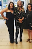 This jumpsuit was perfect! I love being able to read reviews and see photos before I purchase something so I knew I was going to love it!  It fit perfect (other than being extremely long). I had the bottoms altered for $16 to fit my heel height. I wore this to a concert in Atlanta for Beyonce and Jay-Z. The material was comfy and not too hot. Kind of clingy but not unflattering by any means. If you're hesitant about this purchase just buy it!  You won't be disappointed. - Emily D.
