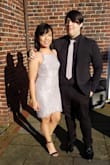 I love this dress. I wore it to a summer wedding and got compliments. The color is a lovely lilac grey. I'm usually between a small and medium, so I ordered both and they both fit me well. In the end, I went with a small even though it was a taaad bit snug since the dress has a slight stretch to it. Highly recommend this dress! - Sheena L.