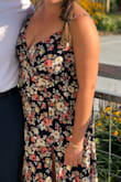 I wore this to a friends wedding and it was super comfortable. It was a bit long, but worked great with heels. I have a bigger chest so I struggled a bit with coverage but not too much coverage so I ended up safety pinning it together for extra coverage. - Marissa M.