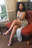 I wore this to a bridal shower. Paired it with royal blue heels similar to the one in the photo.  It fit perfectly and I received tons of compliments. - Yaritza D.