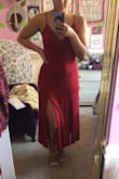 Love this dress!! Perfect for the wedding I'm going to this month. The cut is so flattering and hits in all the rights places, but it's appropriate for meeting family too. The material is opaque and very soft and comfortable. If you're between sizes, I'd recommend sizing down, there's a good amount of stretch. - Megan C.