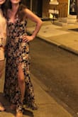 I am so in love with this dress! It fit perfectly and I didn't need to get it altered like I have had to do with other Lulu's maxi dresses. This works with flats and with heels. The snap in the front tends to come undone a lot so I am thinking of sewing that part together. - Clara E.