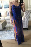 I had no occasion that I purchased this dress for but I absolutely loved the colors and wanted to have this in my closet for a future tropical vacation lol. It's so pretty in person. Since I am short, most of the time these kinds of unfitted dresses make me look heavier than I am but I think this one was fairly flattering. - Ashley E.