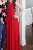 I tried on this dress and it was love at first sight! I loved this dress on, it fit so well, and the color was so flattering. The price is great too! The straps are adjustable and easy to tighten in order to make the fit better. 10/10! - Madi S.