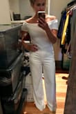 I ordered a bunch of white jumpsuits to change into for the dance portion of my wedding reception... this one was the clear winner!! I had to hem the pants, but I absolutely loved the simplicity and the off the shoulder look... it was a huge hit!! - Mauri G.